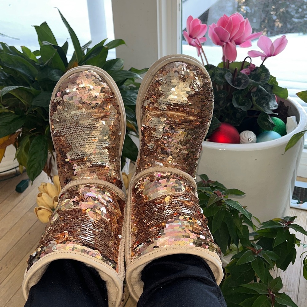 UGG Sparkly Gold Winter Boots